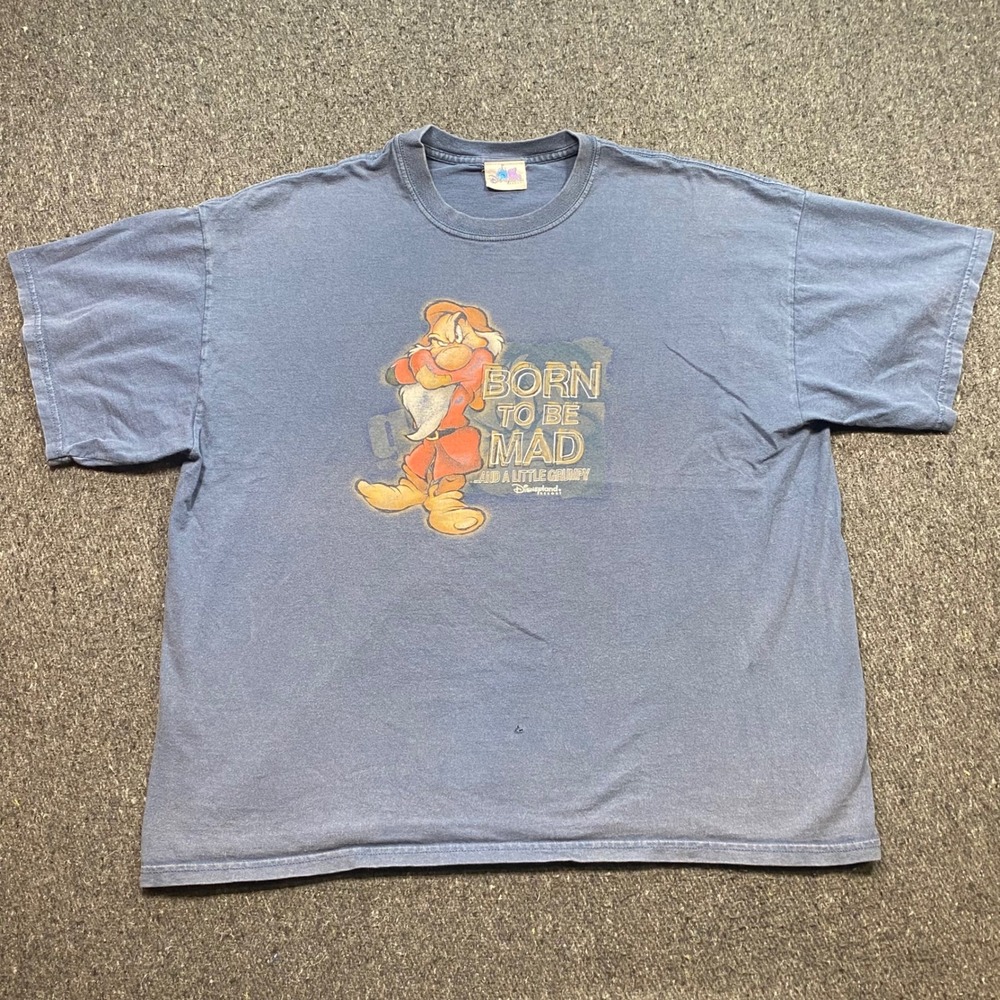 Disneyland Resort Grumpy Dwarf TShirt Sz XL Mens Skater Born To Be Mad Graphic